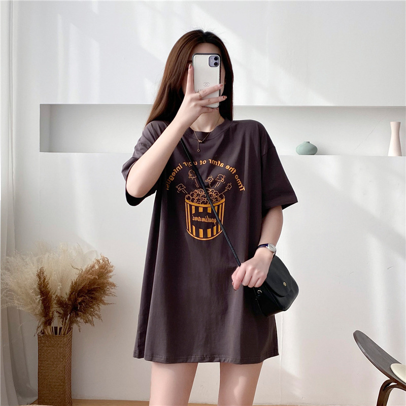 8546 Pregnant Women Lactation Nightdress Summer Short-sleeved Loose Thin Dress Moon Dress Feeding Clothes Summer Dress
