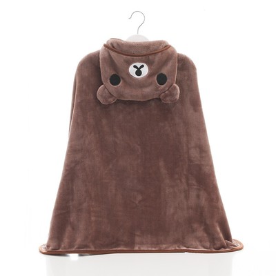 One piece Clearance children Hooded Bath towel Baby Cartoon Shawl blanket baby Embroidery Flannel Thin blanket Thin section