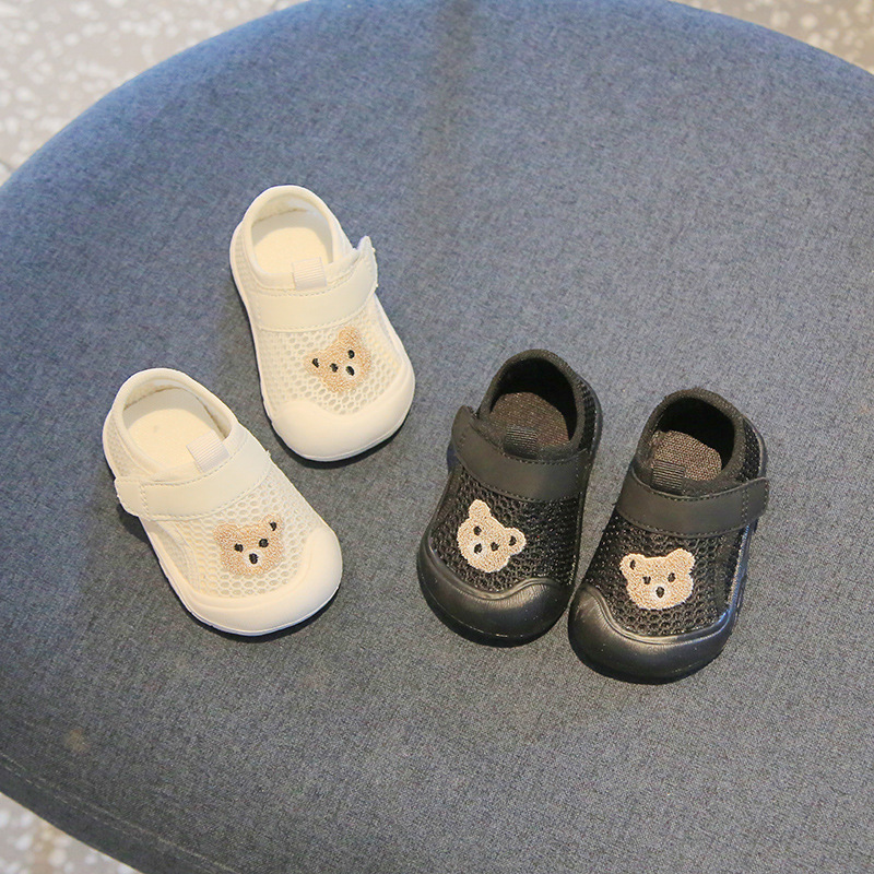 Baby Toddler Shoes Mesh Shoes Embroidered Bear sneaker Baby Girl Boy Soft Sole Breathable Spring and Autumn 1-3 Year Old Children's Shoes