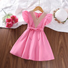 Summer fashionable dress with sleeves, suitable for teen, V-neckline, wholesale