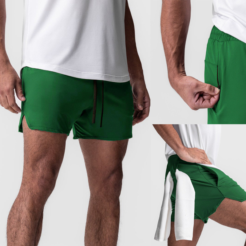 Cross-border European and American Sports Quick-drying Three-point Shorts Men's Breathable Outdoor Running Exercise Fitness Solid Color Basketball Shorts