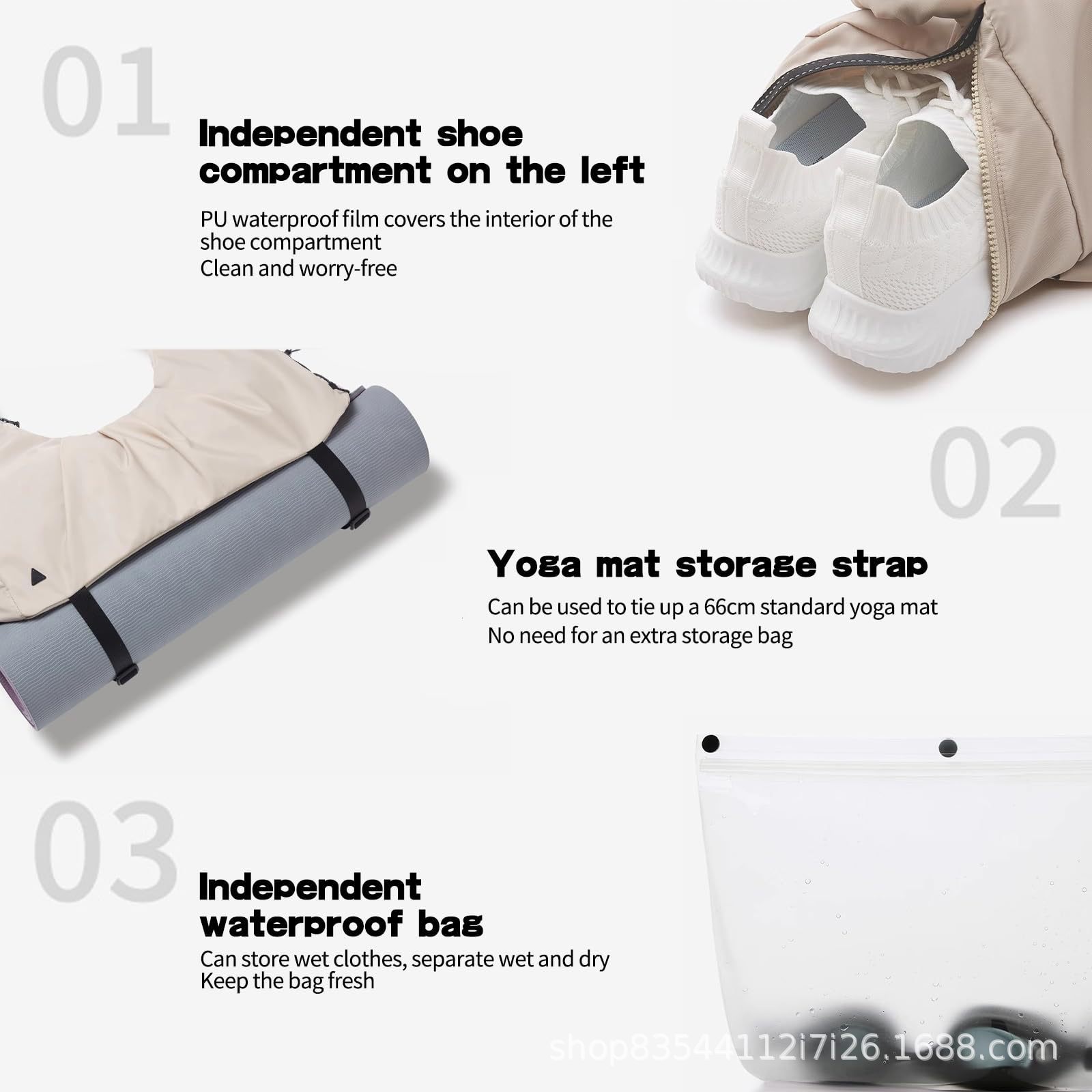 Amazon nueva bolsa de ejercicios para mujeres separación seca y húmeda yoga tote mochila impermeable bolsa de almacenamiento al aire libre de gran capacidad
