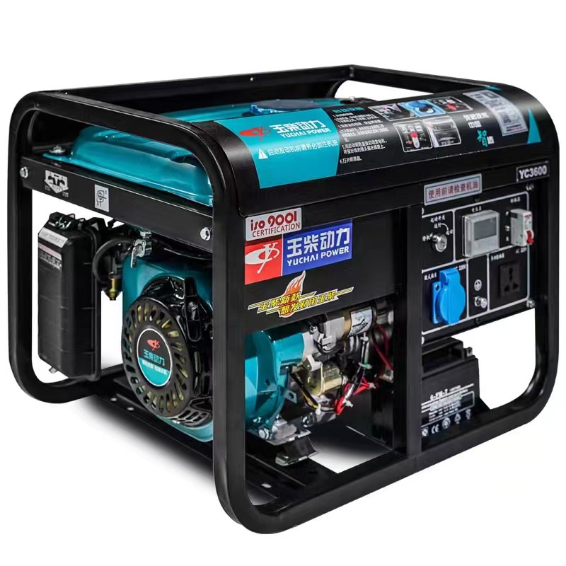 Yuchai 3/5/7/8kw/10 kW single phase 220V380V dual voltage wholesale large capacity gasoline generator
