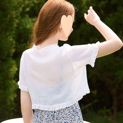 Women's open-style thin sundress from 2025, chiffon top with spaghetti straps, suitable for layering with a small shawl, summer pairing with a skirt