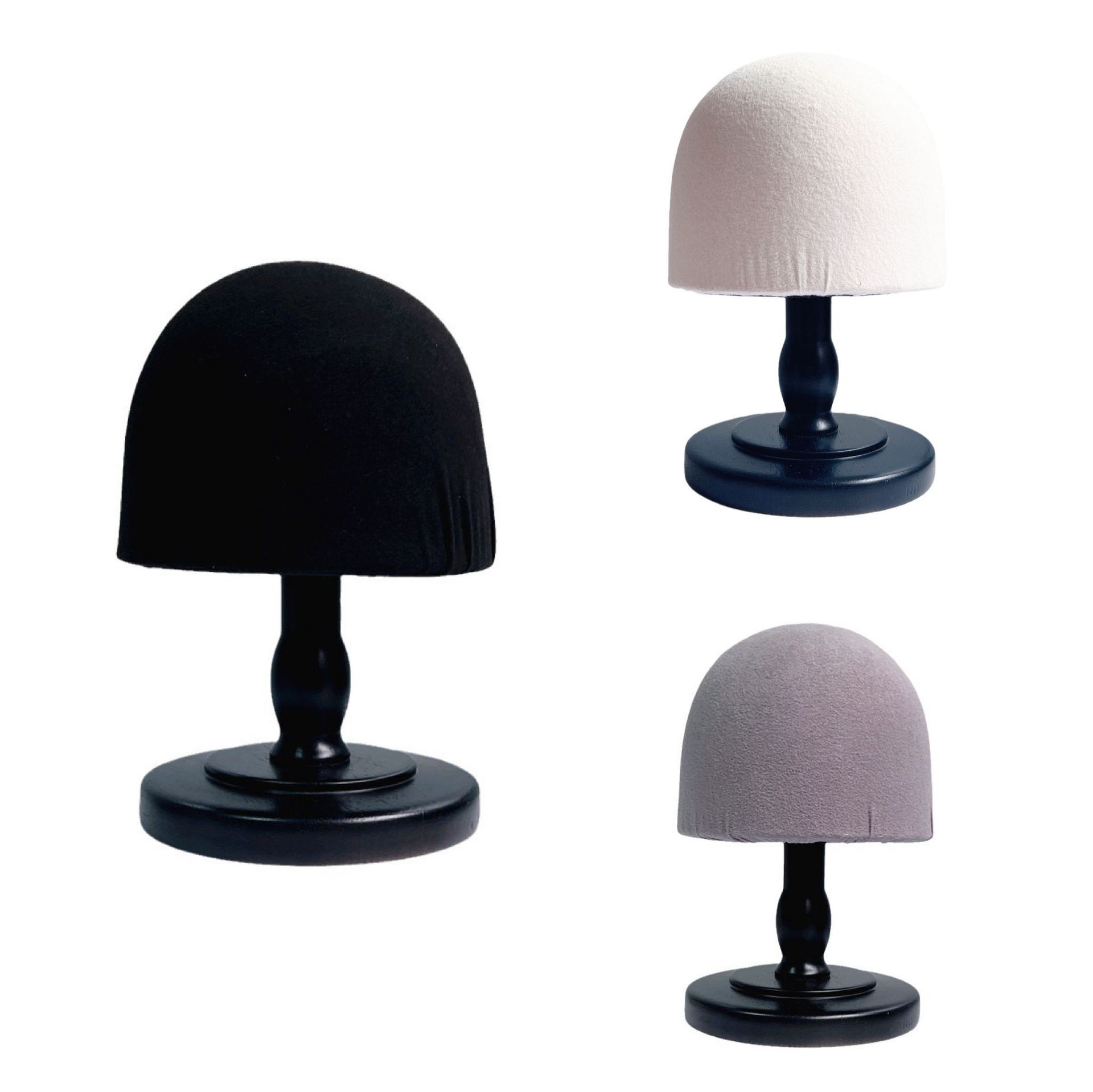 新款创意半圆帽架黑色帽托白色帽托灰色帽子展示架帽子收纳架木底