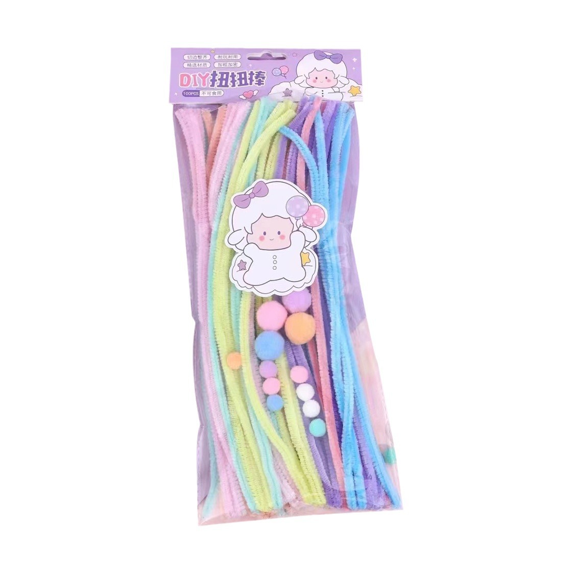 Limpiapipas de colores tipo macaron — tiras peludas para manualidades, joyería o bricolaje, educativas, venta al por mayor