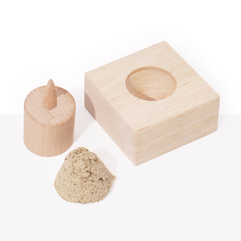 Moxa Cone Jade Heat Shield Set with Wooden Holder Indirect Moxibustion Tool for Navel and Body Points 20 Cones in use