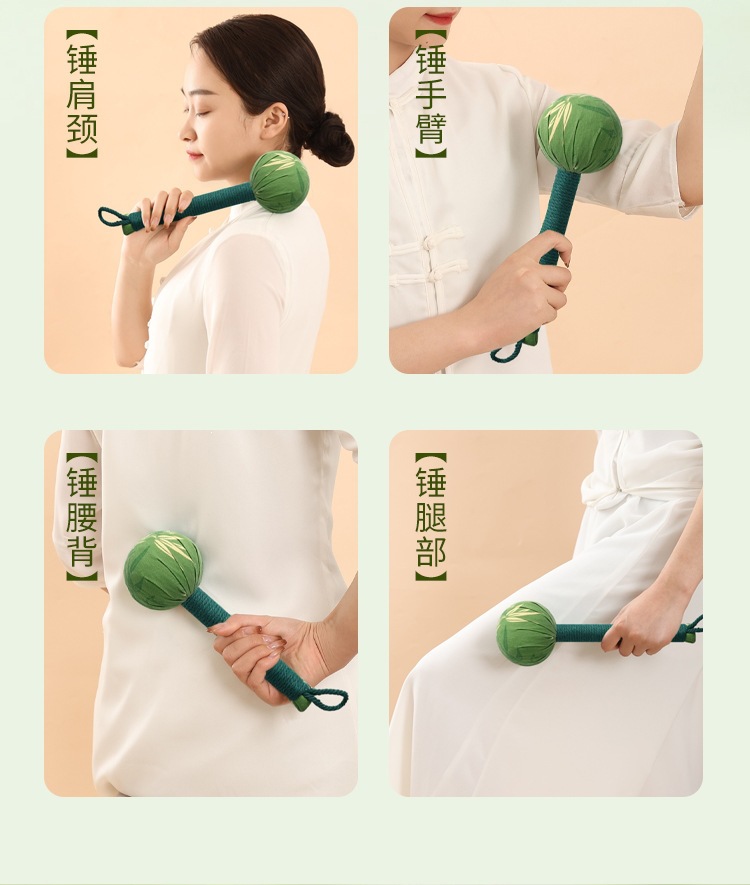 Moxa Massage Hammer Ai Cao Moxibustion Stick Handheld Meridian Tapping Tool for Full Body Wellness in use
