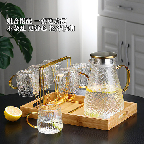 Cold kettle household living room boiled water kettle heat-resistant thickened large-capacity high-temperature-resistant glass cold kettle set