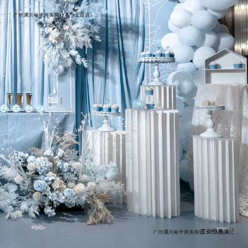 Свадебный складной цилиндрический десертный стол, бумажная римская колонна, складная колонна, дорожные указатели, украшения для витрин торгового центра, оформление дня рождения