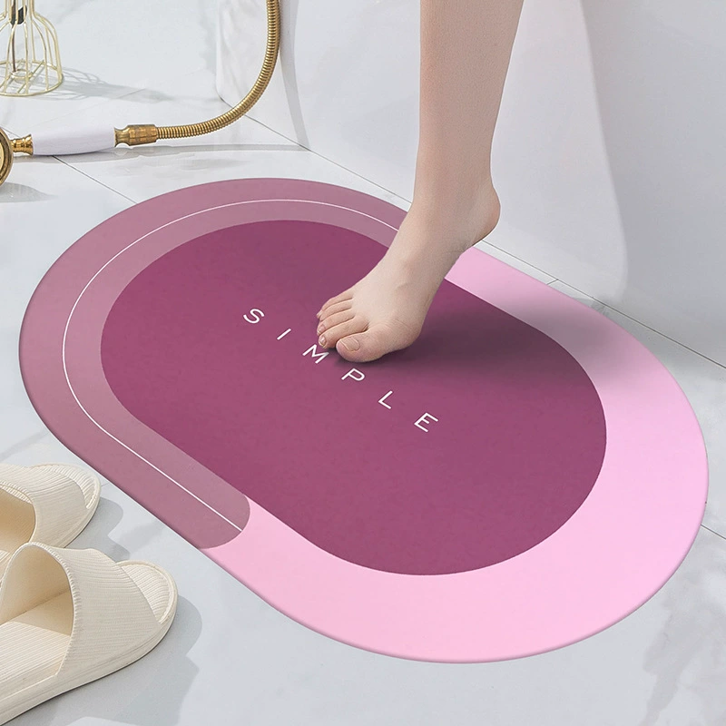 Диатомовая грязевая Bath коврик, впитывающий быструю сушку, противоскользящая резиновая подложка, 40×60–60×90 см
