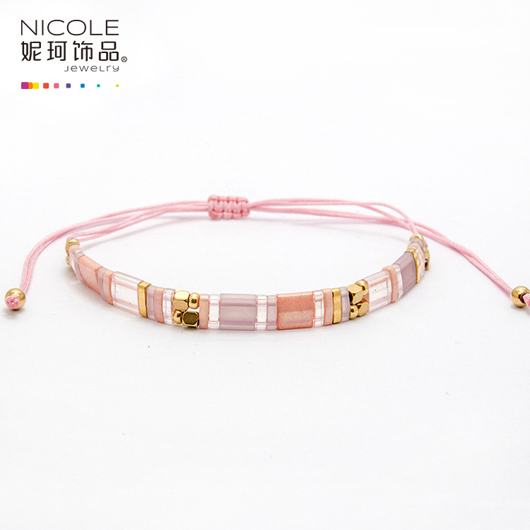 Europa y América pulsera personalizada playa verano TILA joyería con cuentas insta Internet celebridad Bohemia joyería de Nike image 20