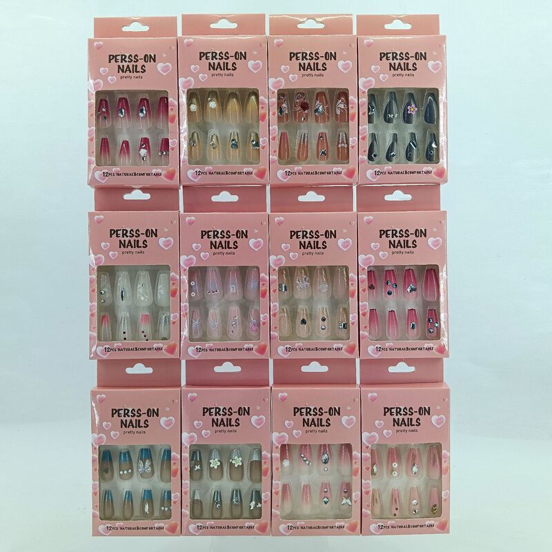 [Source Factory] Cross-Border Manicure Wearable Manicure Wearable Manicure Patch Mid-Length Pure Lust Style Fake Nail Patch