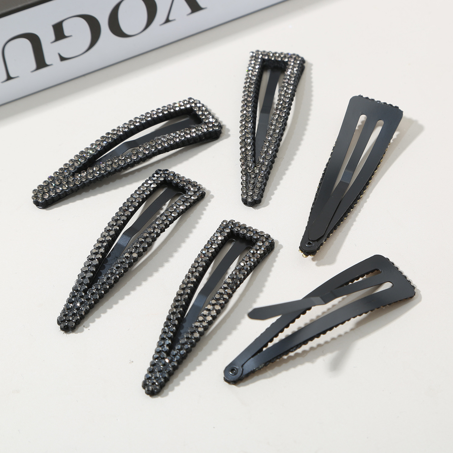 17g Weight Hair Clip Hair Accessories Type Rhinestones Inlay Material 1 Pair Quantity Iron Material Sparkly Pattern Women's Gender Diamond Hair Clip Set Iron Material Hair Accessories For Women Suitable For Bangs Side Bangs 6
