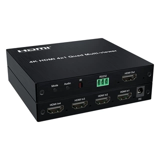 4K HDMI 四画面分割器多种分割模式HDMI高清视频分割器带电源遥控