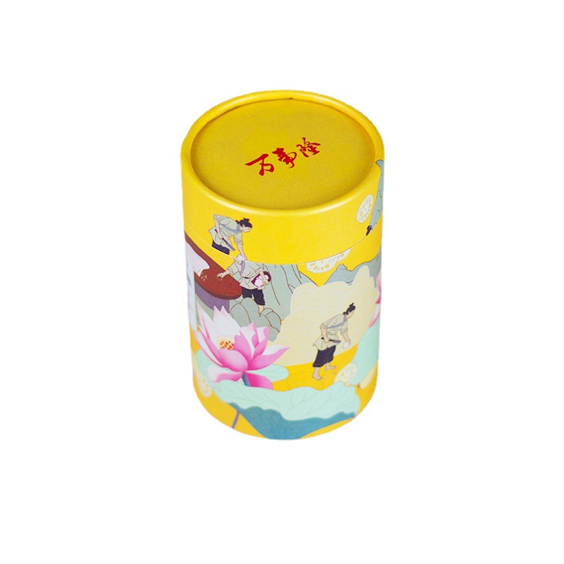百草味食品包装罐礼品罐圆形纸罐可接触粉末食品可降解工厂直发