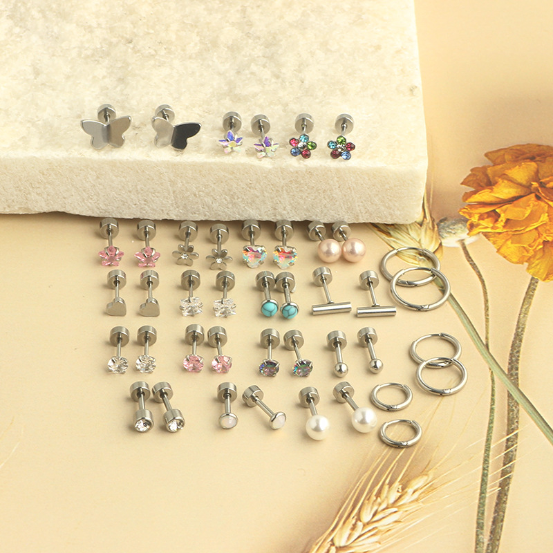 Stainless Steel Cross Mini Stud Earrings Ear Piercing Jewelry Fashion Geometric detail image 9