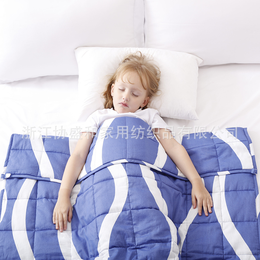 Suministro directo de fábrica edredón de gravedad impresión de algodón manta de gravedad cuentas de vidrio suave para niños weighted blanket