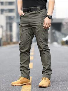 潮仑布 Men's Fisherman Long Pants Men's Tactical Working Pants Combat Training Commuter Wear-resistant Outdoor Mountain Pants