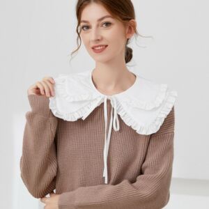 Double-layer doll collar blouse sweater decorative fake collar for women Spring Autumn Palace style shawl dickey collar with ruffles detachable collar