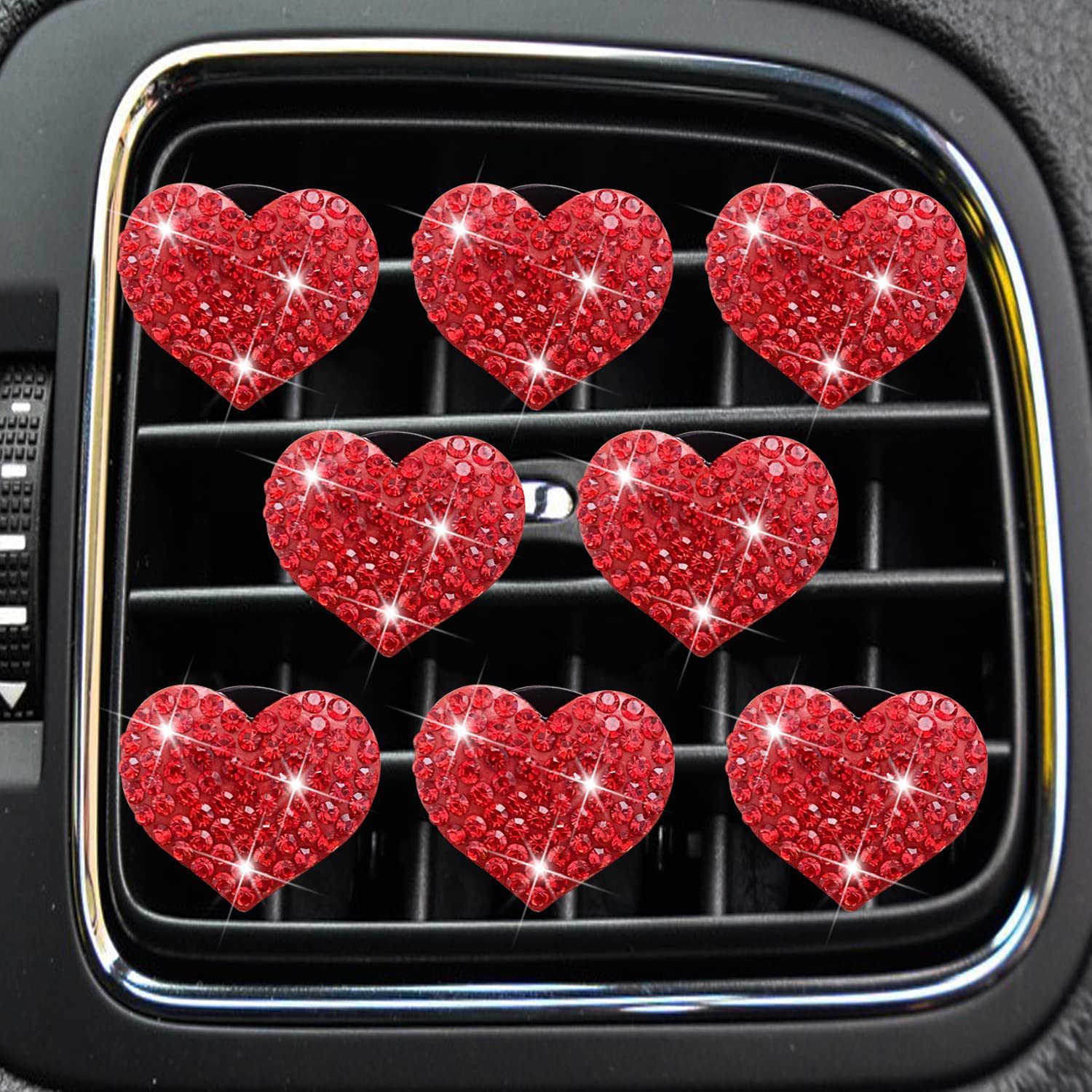 Diamante transfronterizo, amor, aire acondicionado, salida de aire, clip de aromaterapia, perfume para automóvil, desodorante, corazón de melocotón, diamantes, suministros para automóviles, mujeres