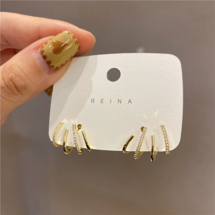 Серебряный штифт, цирконий, серьги, серебро 925 пробы, микроинкрустация, легкая роскошь, интернет-образ