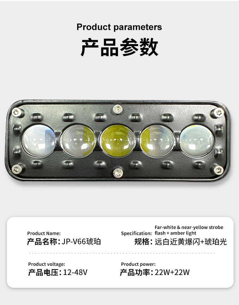 Cross-border automotive LED spotlights with far and near white and yellow light, universal work lights for cars and motorcycles, modified motorcycle LED lens headlights