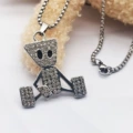 Full rhinestone marionette + 3.0*70cm pearl chain