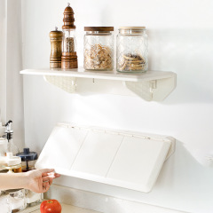 Home kitchen wall storage rack wall-mounted storage storage board side dish rack multi-functional punch-free plastic folding board