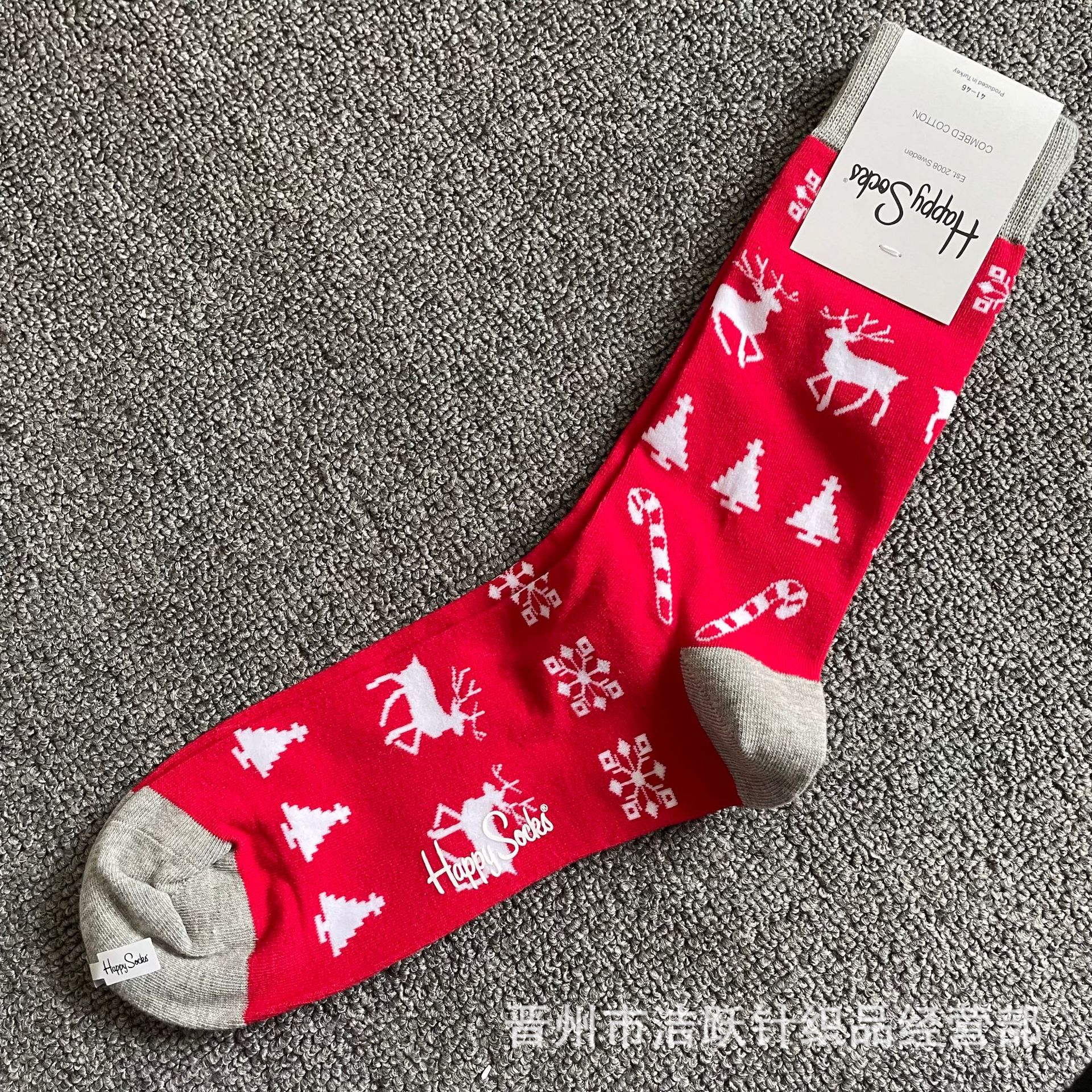 Happy socks新品高品质ハイレザー男性ソックススウェーデンコットンソックスファッションソックスカップルinsロング美脚ソックス