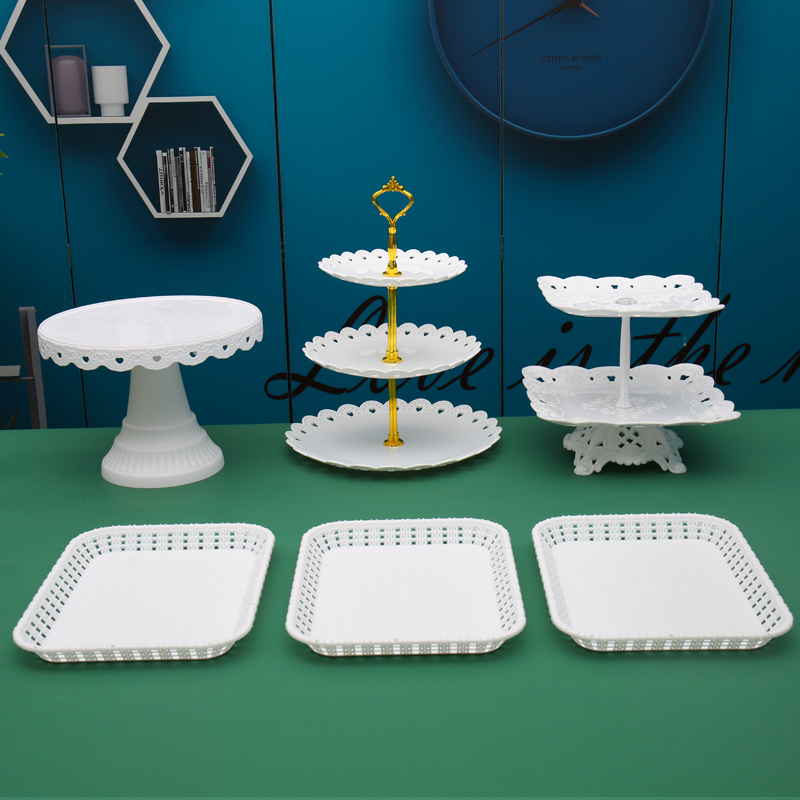 Fiesta de cumpleaños de postres estante de exhibición mesa de comida fría mesa de té bandeja de pasteles de bocadillos estante de postres de boda decoración