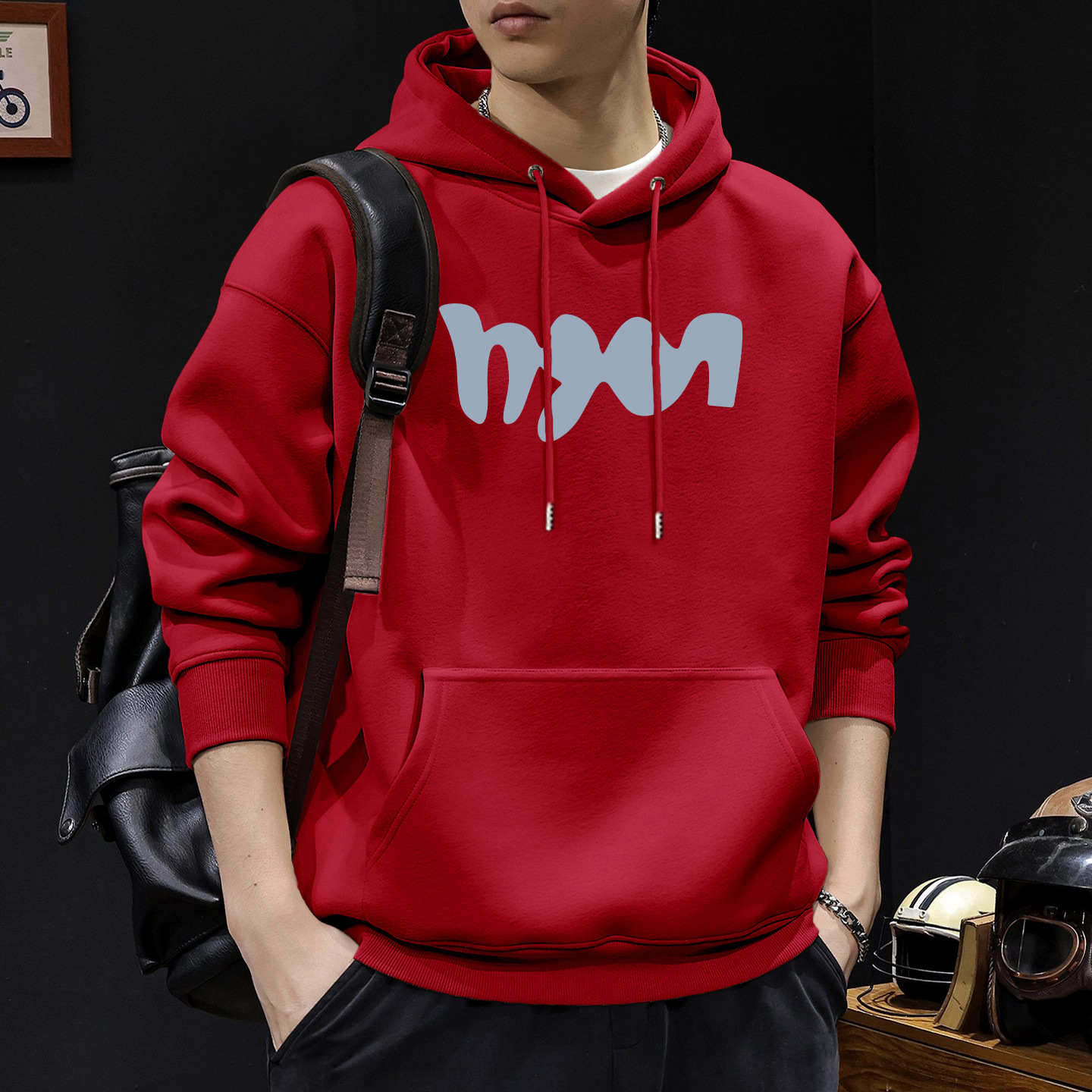 Nueva chaqueta con capuz para hombre otoño invierno pesado suelto oversize chaqueta retro americana para hombre