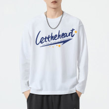 春秋季长袖t恤男新款美式高街潮百搭韩版上衣印花圆领索罗娜面料