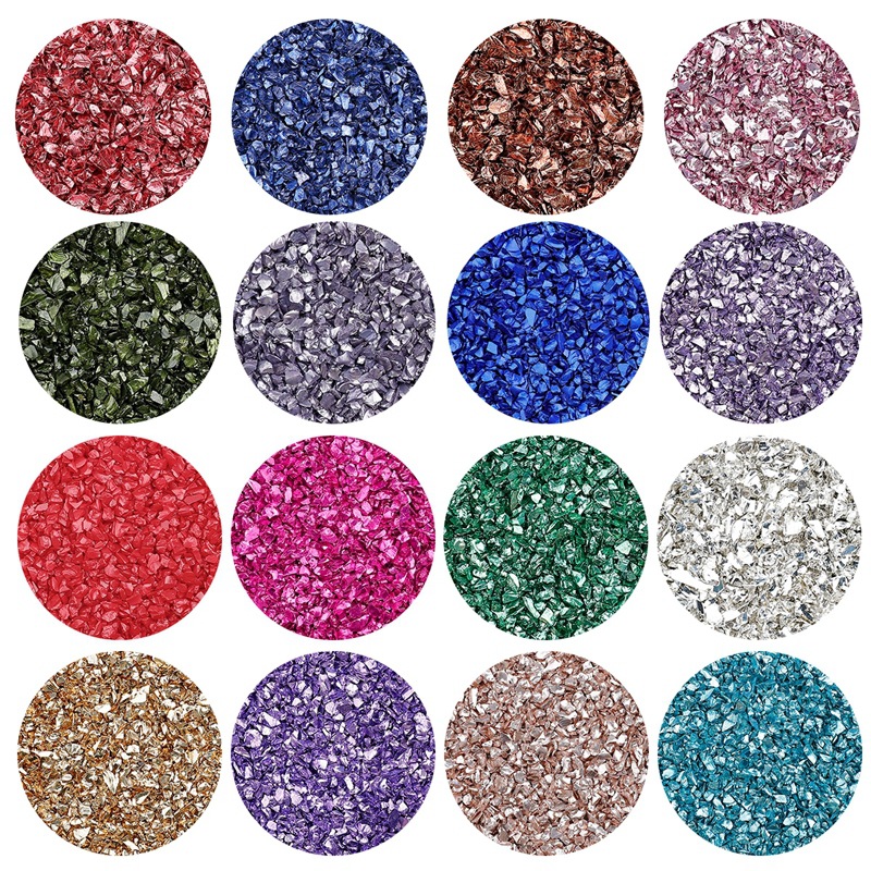 Glass non -regular irregular small minced gravel granular crystal…