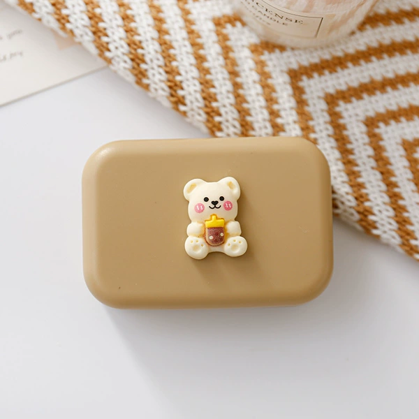 Beige milk tea, with little bears
