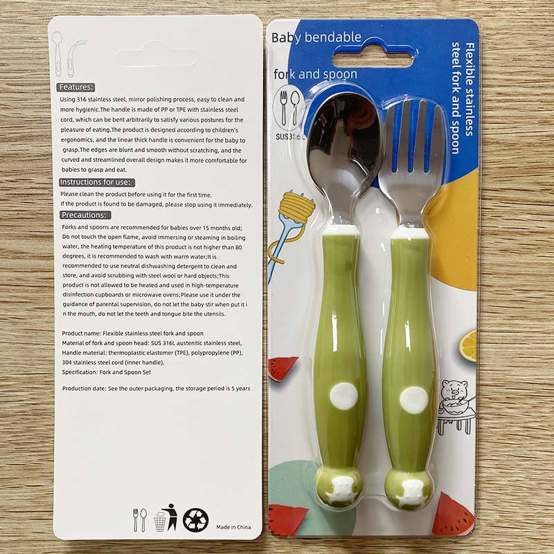 长柄 不锈钢扭扭勺 英文正反面