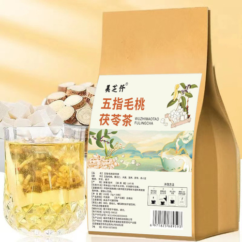 Five-fingered Peach Poria Tea Triangular Bag Tea Red Bean and Barley Tea Red Bean and Barley Tea Five-fingered Peach and Poria Tea