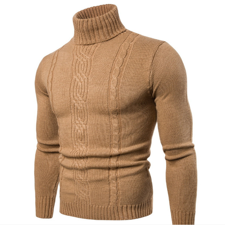 Aliexpress Men's Turtleneck Lapel Pullover Sweater Loose Large Size Solid Color Sweater Men's Bottoming Shirt