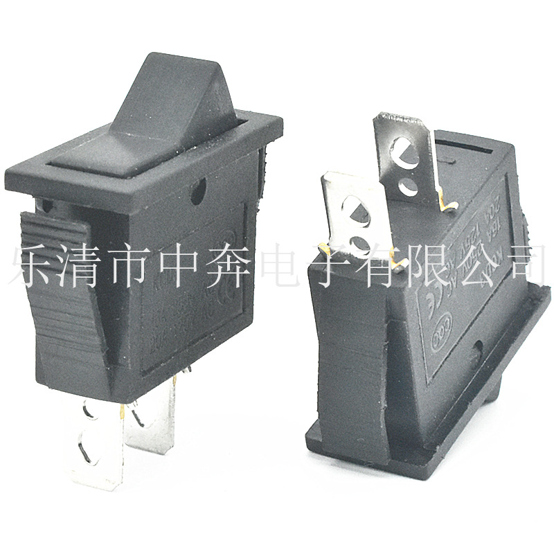 KCD3 2脚2档V形开关 开孔28*13.5 两脚两档黑色电源开关 16A 250V