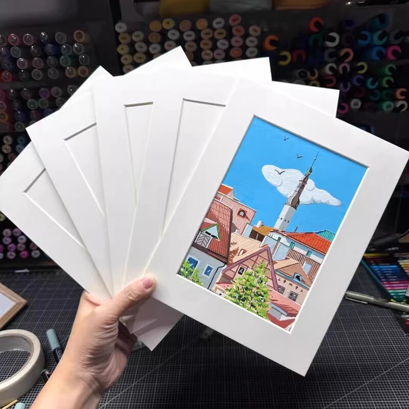 10 Cardboard Picture Frames with Backboard Dust-Proof Film Hard Card Frame Self-Assembled A4 Paper Picture Frame Mounting Wholesale Cardboard Photo Frame