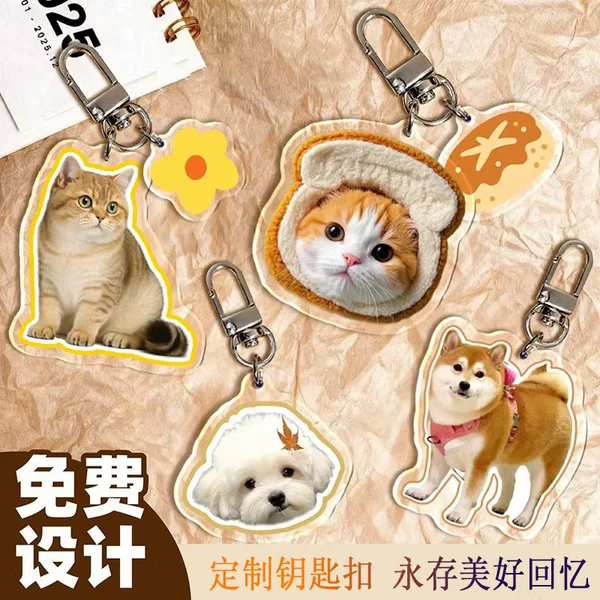 Cartoon Acrylic Keychain Customized Anime Celebrity Merchandise Fan Pendant Couple Gift Backpack Keychain