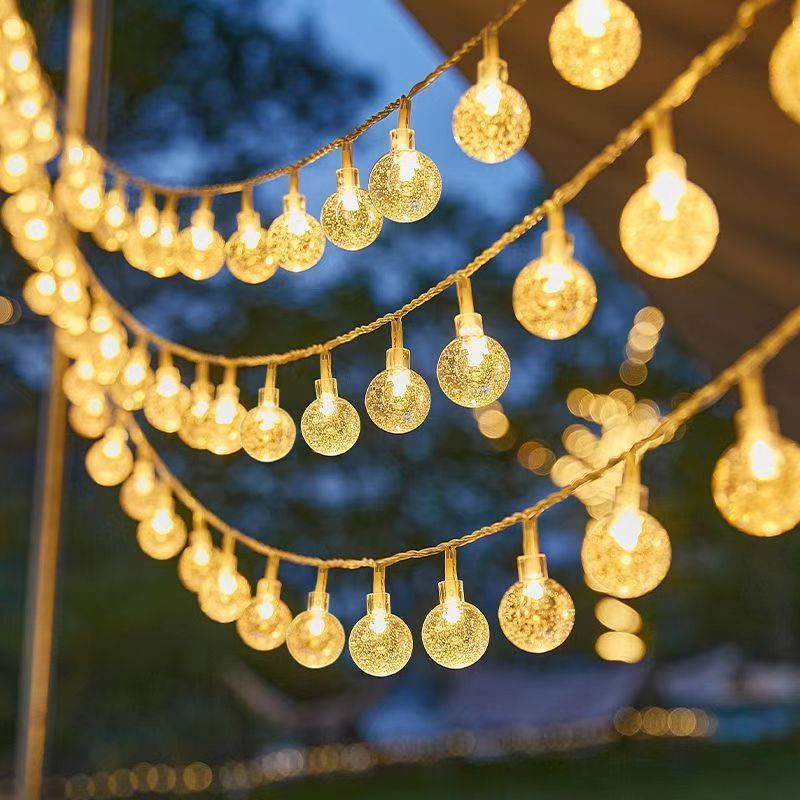 Navidad LED decoración interior copo de nieve alce burbuja bola atmósfera decoración lámpara solar string