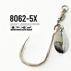 8062回転スパンコールシングルフック高速ベアリング海釣りロードフック5倍強化船釣り魚鉄板フック