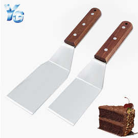 厂家直销不锈钢煎铲披萨铲 牛排煎铲手抓饼铲子木柄料理铲烧烤铲