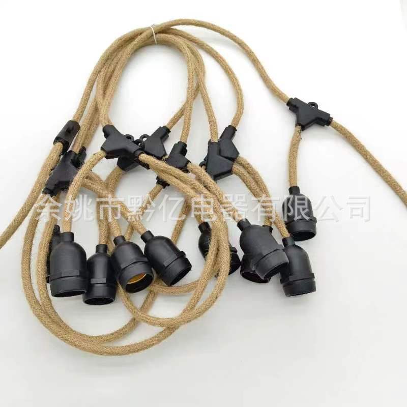 爆款供应LED节日E26美规灯串线 10米20灯座E27防水IP65灯头电源线