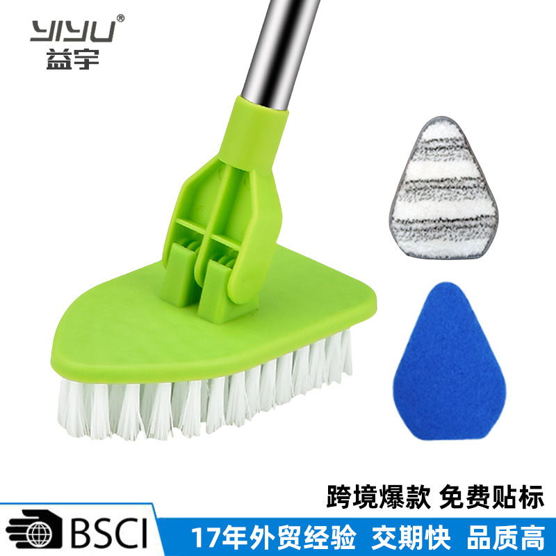 플라스틱 개폐식 긴 손잡이 삼각형 브러시 욕실 바닥 브러시 린트 무료 청소 브러시 우송물 일일 필수품 도매 브러시