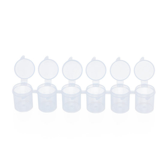 15ml six-piece plastic peach heart empty material box high leg sub-packaging box flat cover pigment box gouache acrylic paint empty shell