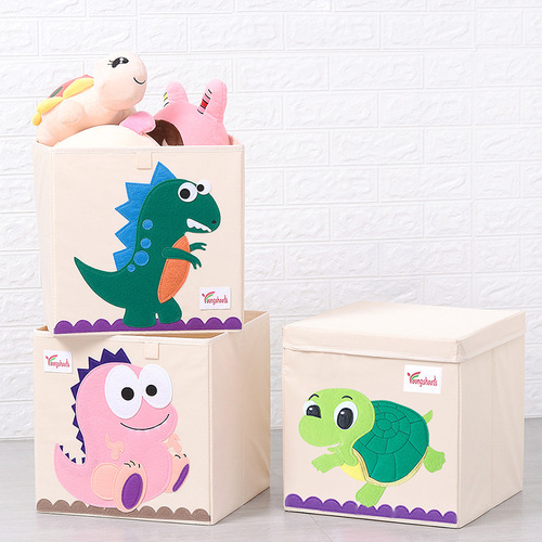 Toy storage box fabric home clothing organizer box cartoon storage container classroom grid cabinet storage basket wholesale