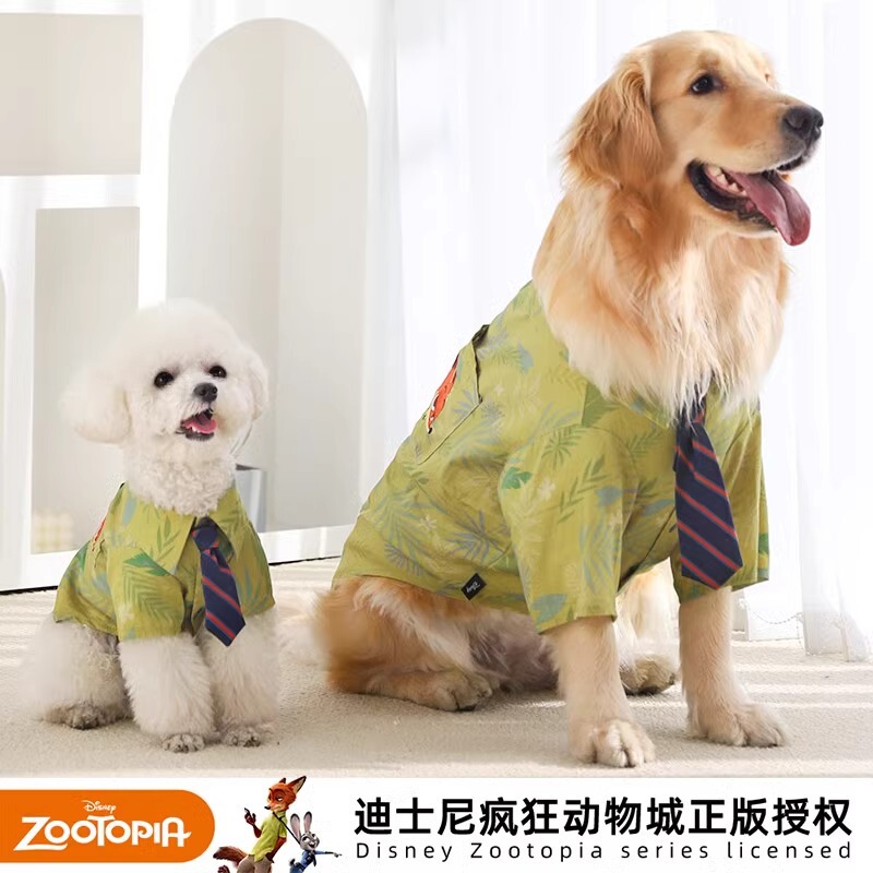 Huayuan Disney Pet Clothes Zootopia Series Nick-Style Shirt Summer Pure Cotton Dog Clothes