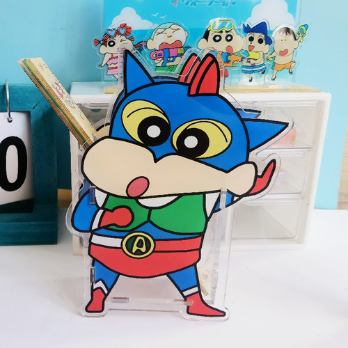 Carefully selected Crayon Shin-chan acrylic pen holder, creative cartoon desktop ornaments, cute and personalized student stationery storage holder